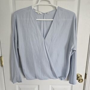Vince Light Blue Women's Wrap Top